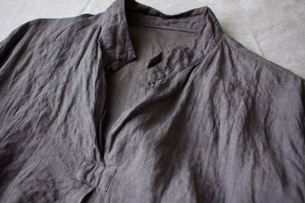 リネン プルオーバーブラウス Linen pull-over blouse「柿渋/Persimmon tannin」