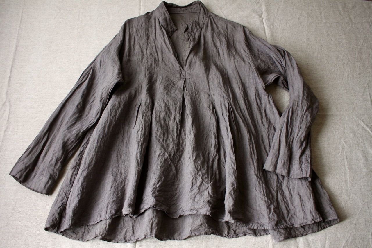リネン プルオーバーブラウス Linen pull-over blouse「柿渋/Persimmon tannin」