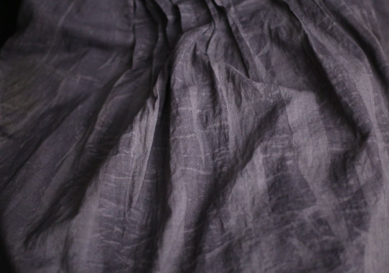 Khadi cotton tucked blouse: Eggplant