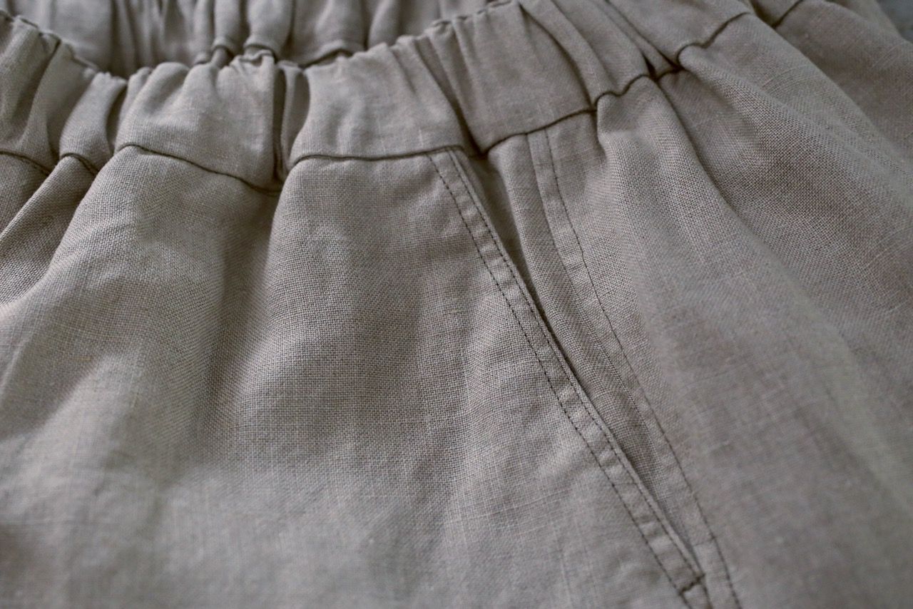 リネン ワイドパンツ Wide-leg linen pants 生成り/Neutral