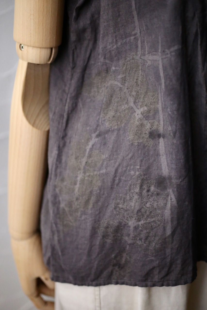Khadi cotton tucked blouse: Eggplant