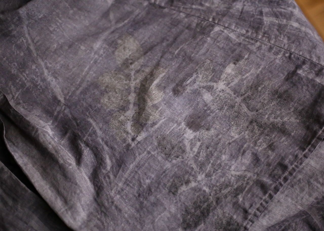 Khadi cotton tucked blouse: Eggplant
