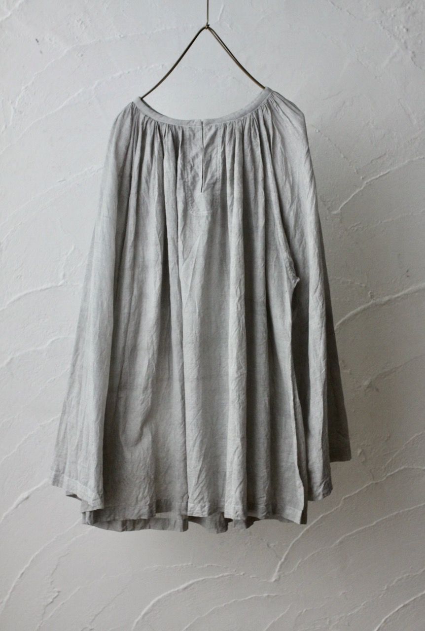 カディコットン 200カウントブラウス/Khadi cotton pullover blouse「墨/Charcoal」