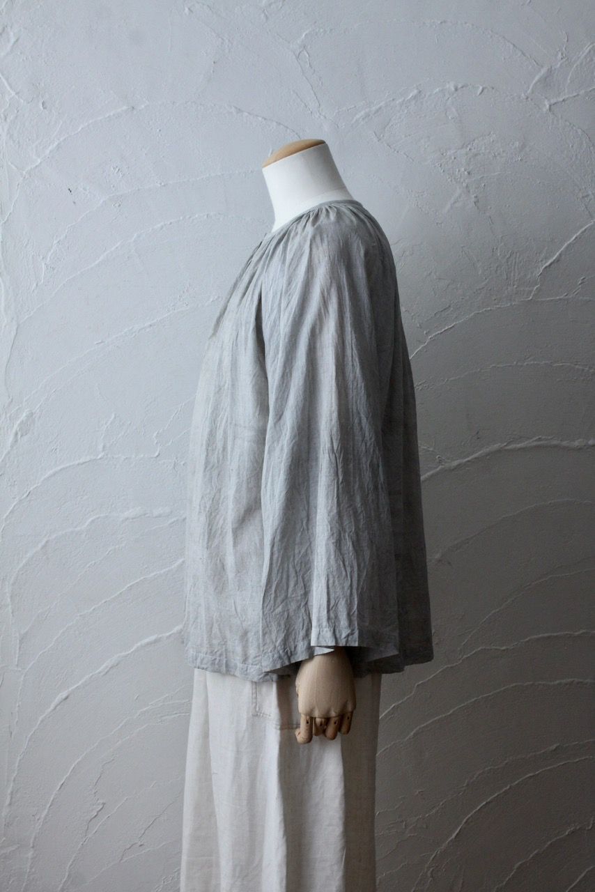 カディコットン 200カウントブラウス/Khadi cotton pullover blouse「墨/Charcoal」