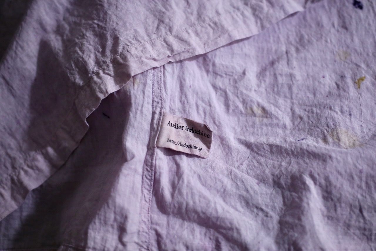 カディコットン 200カウントブラウス/Khadi cotton pullover blouse「ボタニカルプリント⑤/Botanical print」