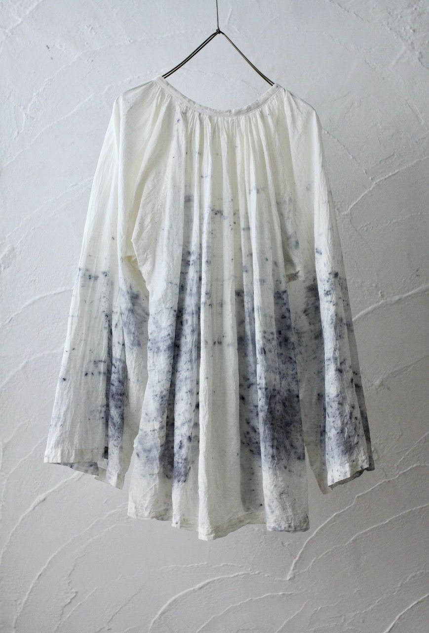 カディコットン 200カウントブラウス/Khadi cotton pullover blouse「ボタニカルプリント①/Botanical print」