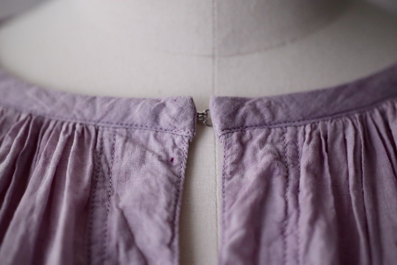 カディコットン 200カウントブラウス/Khadi cotton pullover blouse「ボタニカルプリント⑤/Botanical print」