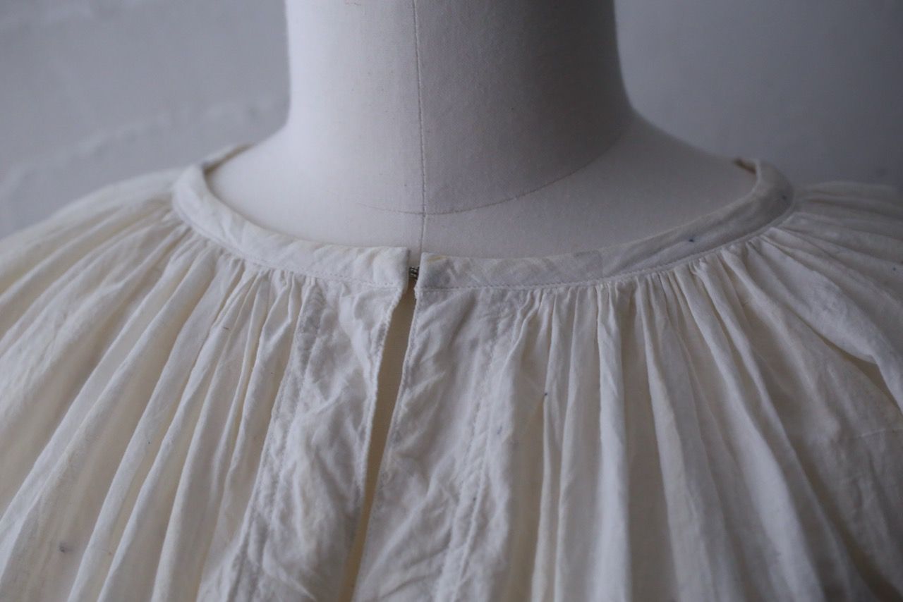カディコットン 200カウントブラウス/Khadi cotton pullover blouse「ボタニカルプリント①/Botanical print」