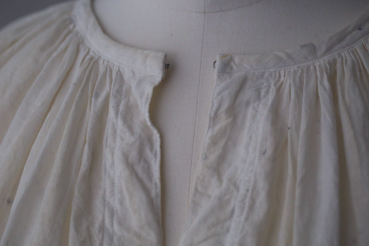 カディコットン 200カウントブラウス/Khadi cotton pullover blouse「ボタニカルプリント①/Botanical print」