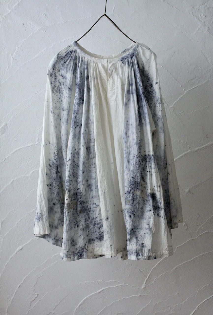 カディコットン 200カウントブラウス/Khadi cotton pullover blouse「ボタニカルプリント②/Botanical print」