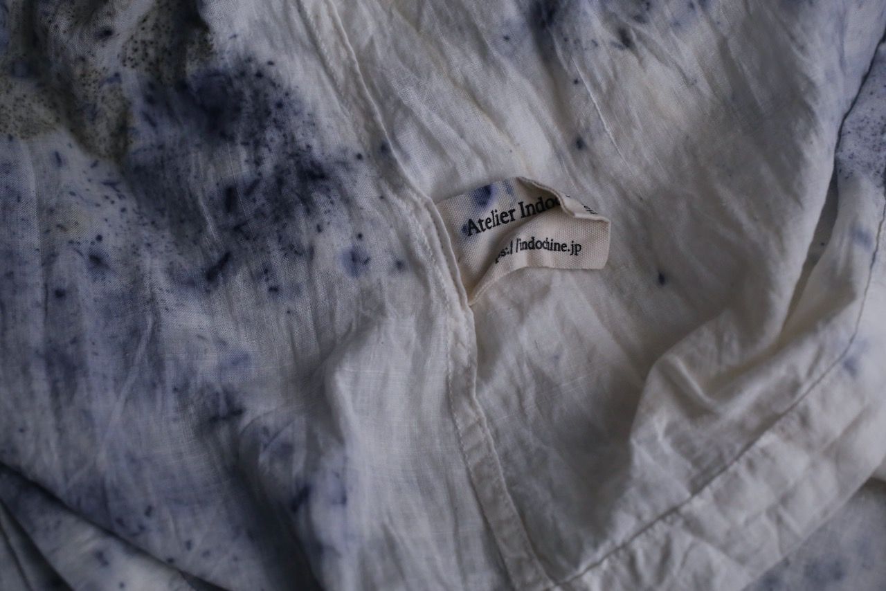 カディコットン 200カウントブラウス/Khadi cotton pullover blouse「ボタニカルプリント②/Botanical print」