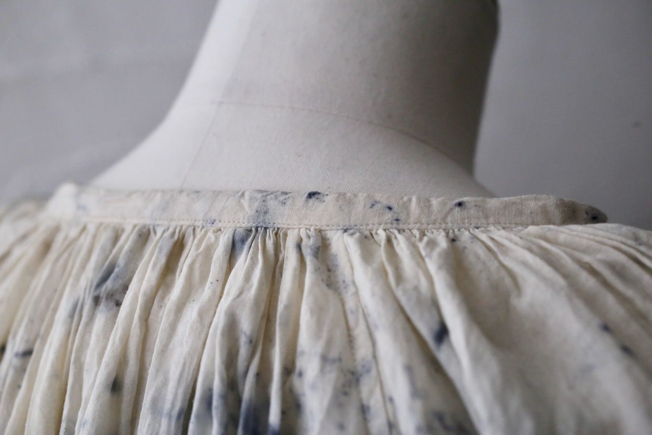 カディコットン 200カウントブラウス/Khadi cotton pullover blouse「ボタニカルプリント④/Botanical print」