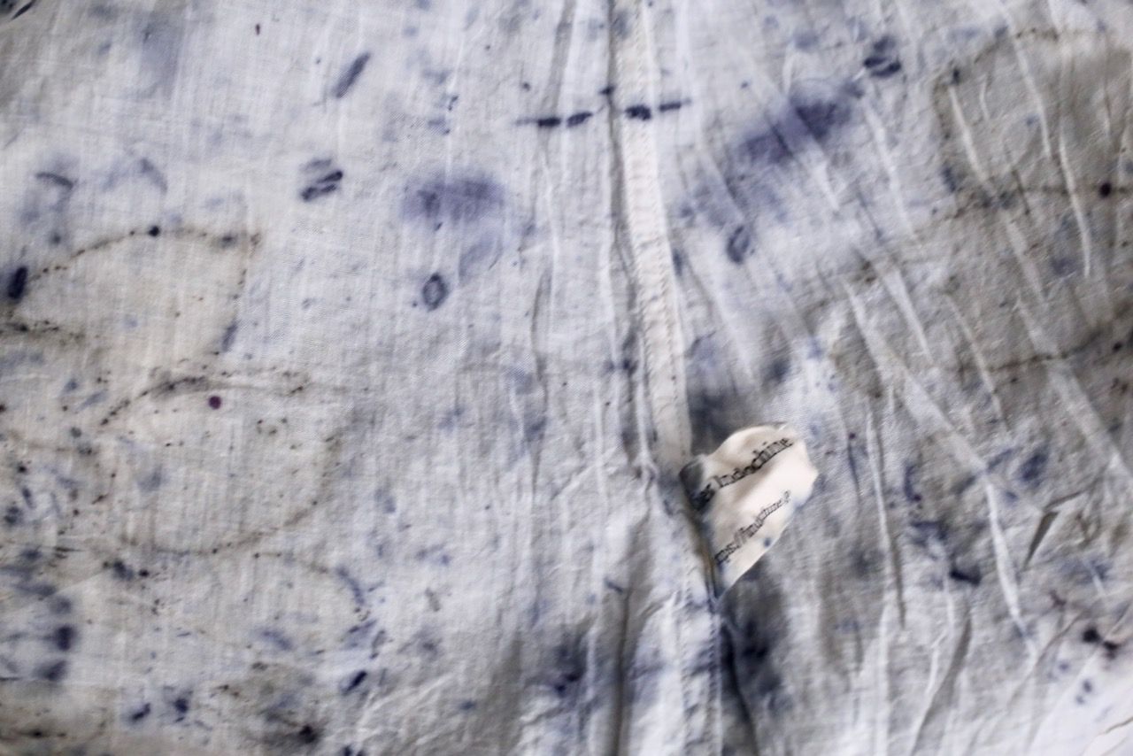 カディコットン 200カウントブラウス/Khadi cotton pullover blouse「ボタニカルプリント④/Botanical print」