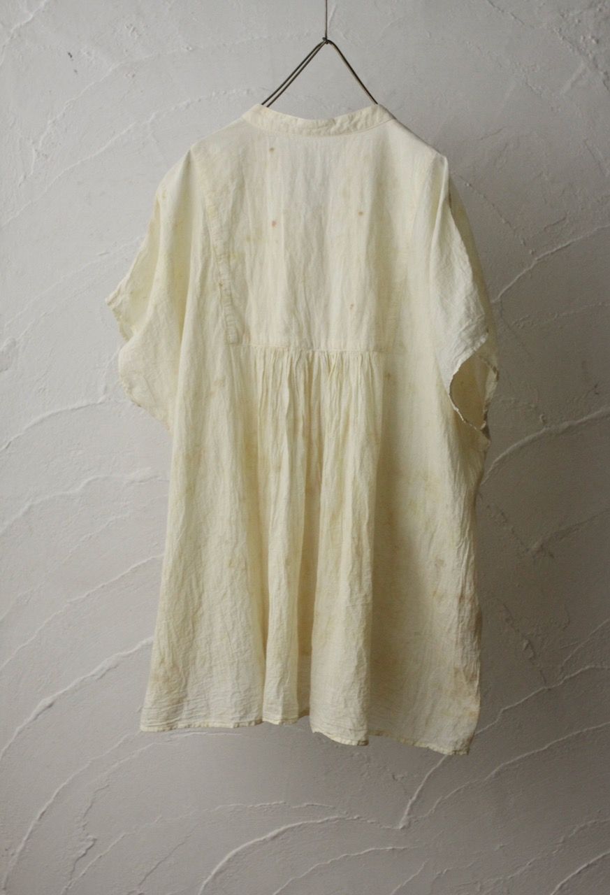 コットンローン パネル切り替えブラウス/ Cotton lawn blouse 「ボタニカルプリント」クリーム/Cream