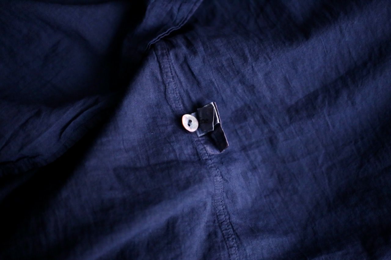 コットンローン パネル切り替えブラウス/ Cotton lawn blouse 「群青/Deep indigo」
