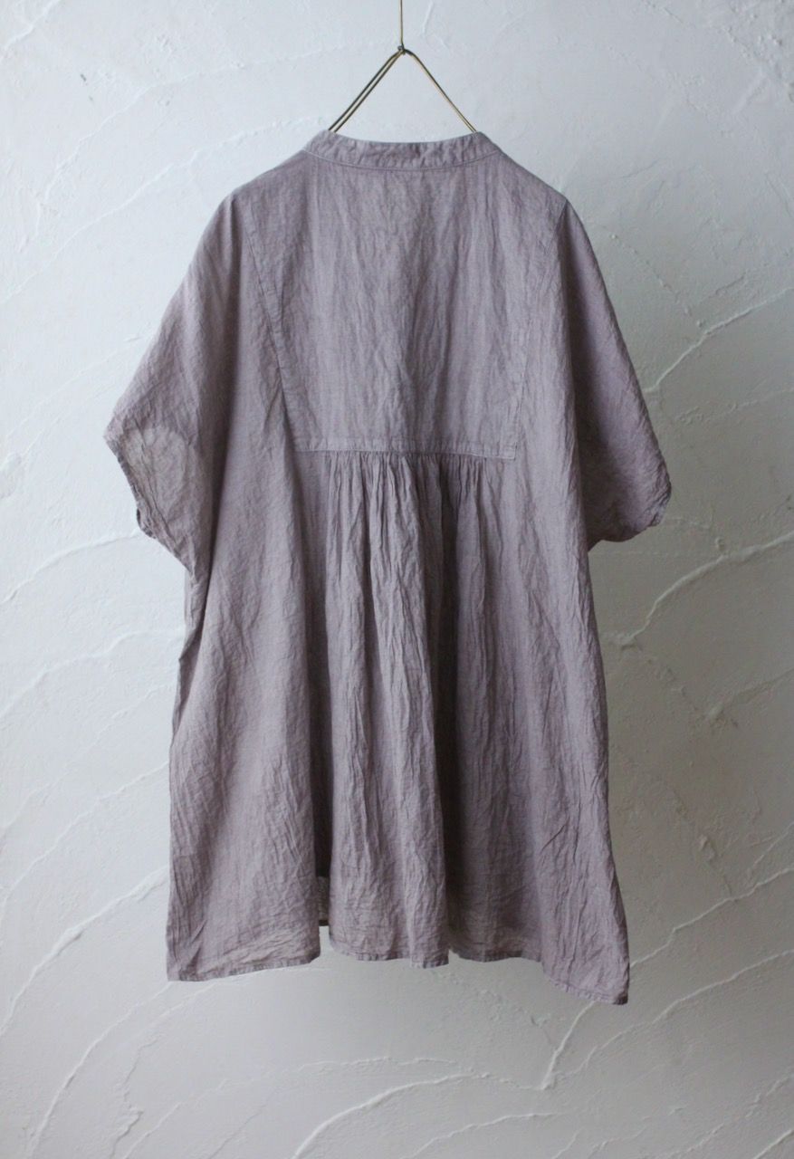 コットンローン パネル切り替えブラウス/ Cotton lawn blouse 「グレイッシュピンク/Grayish pink」