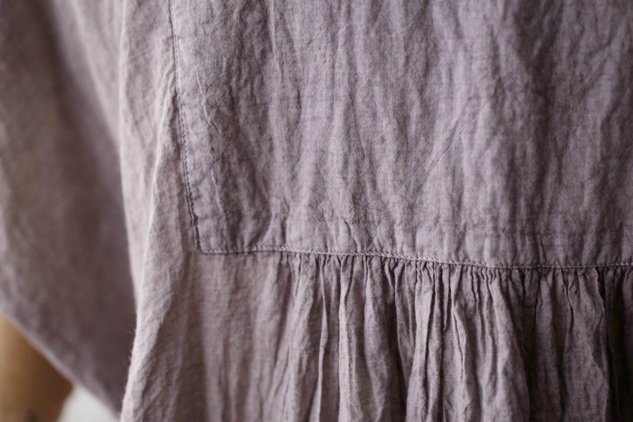 コットンローン パネル切り替えブラウス/ Cotton lawn blouse 「グレイッシュピンク/Grayish pink」