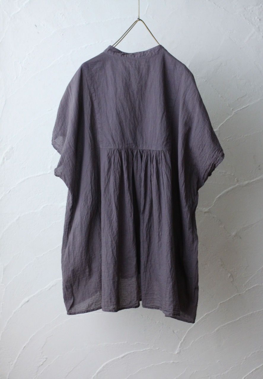 コットンローン パネル切り替えブラウス/ Cotton lawn blouse 「ぶどう/Grape」