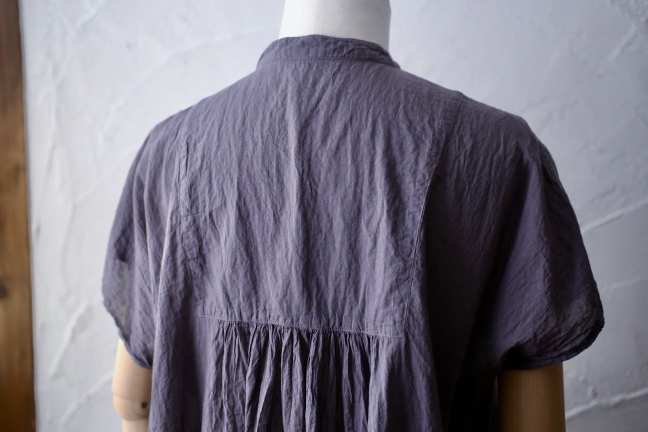 コットンローン パネル切り替えブラウス/ Cotton lawn blouse 「ぶどう/Grape」
