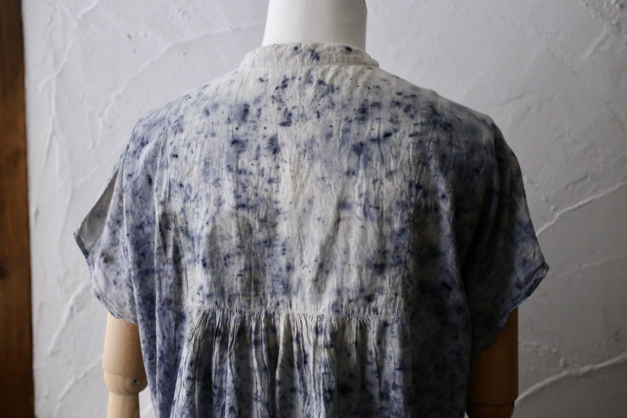 コットンローン パネル切り替えブラウス/ Cotton lawn blouse 「ボタニカルプリント⑥/Botanical print no.6