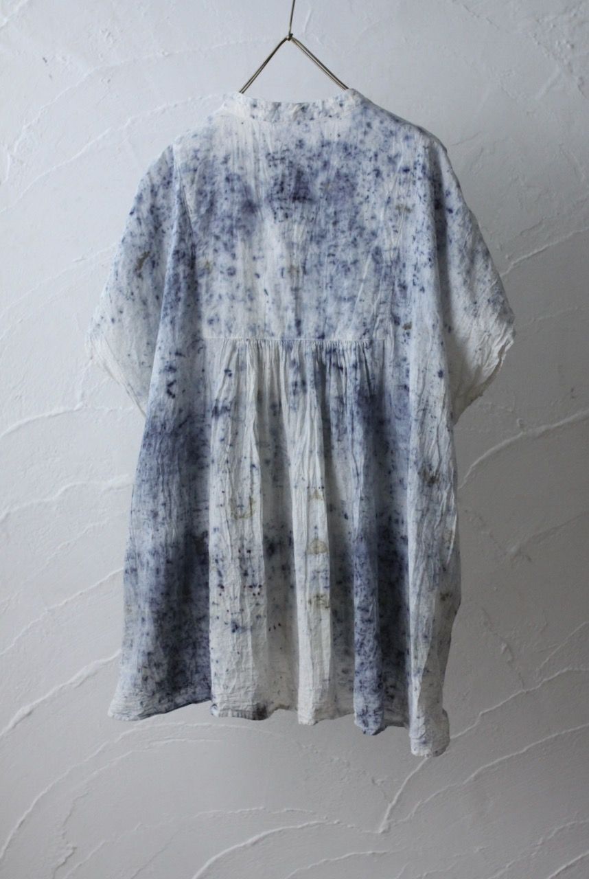 コットンローン パネル切り替えブラウス/ Cotton lawn blouse 「ボタニカルプリント⑦/Botanical print no.7