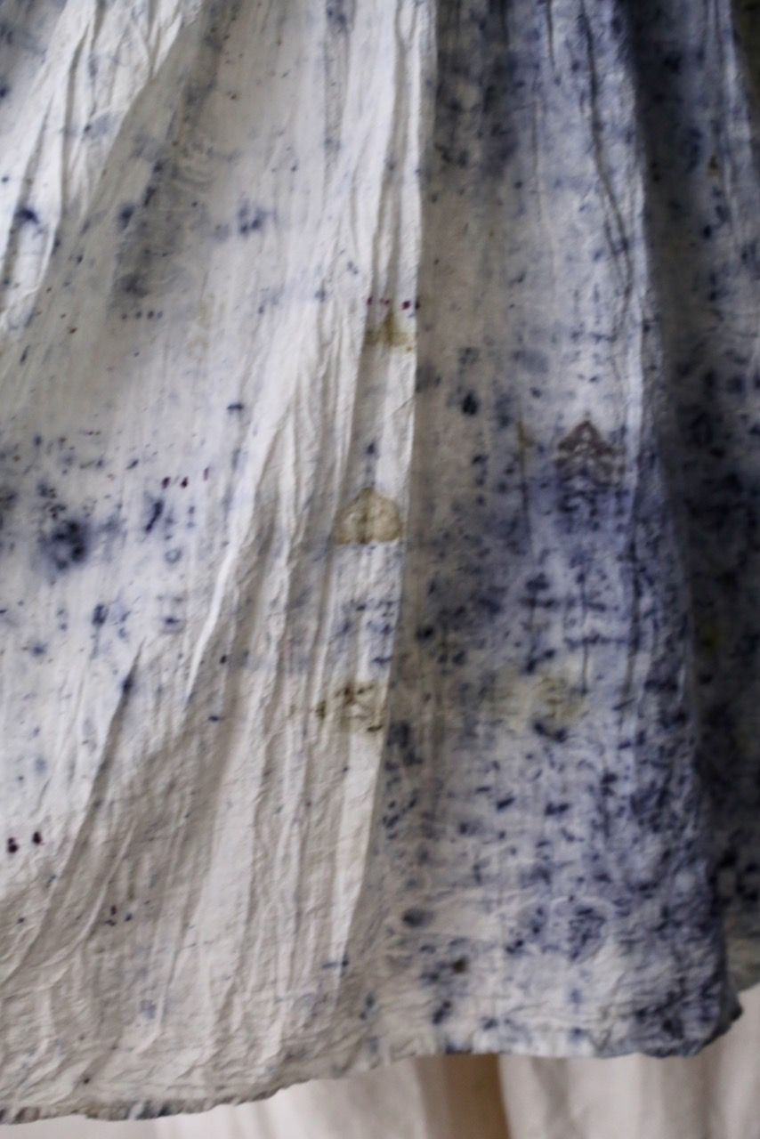 コットンローン パネル切り替えブラウス/ Cotton lawn blouse 「ボタニカルプリント⑦/Botanical print no.7
