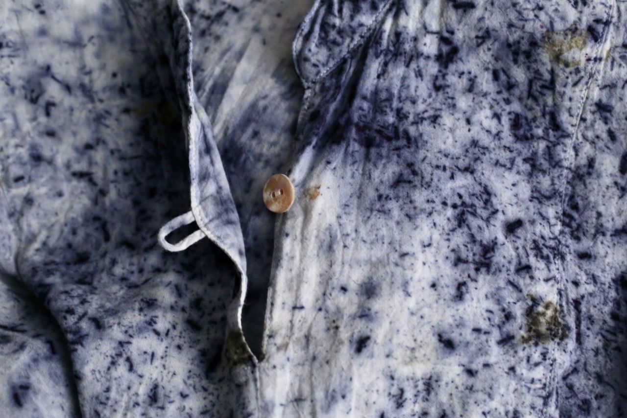 コットンローン パネル切り替えブラウス/ Cotton lawn blouse 「ボタニカルプリント⑦/Botanical print no.7
