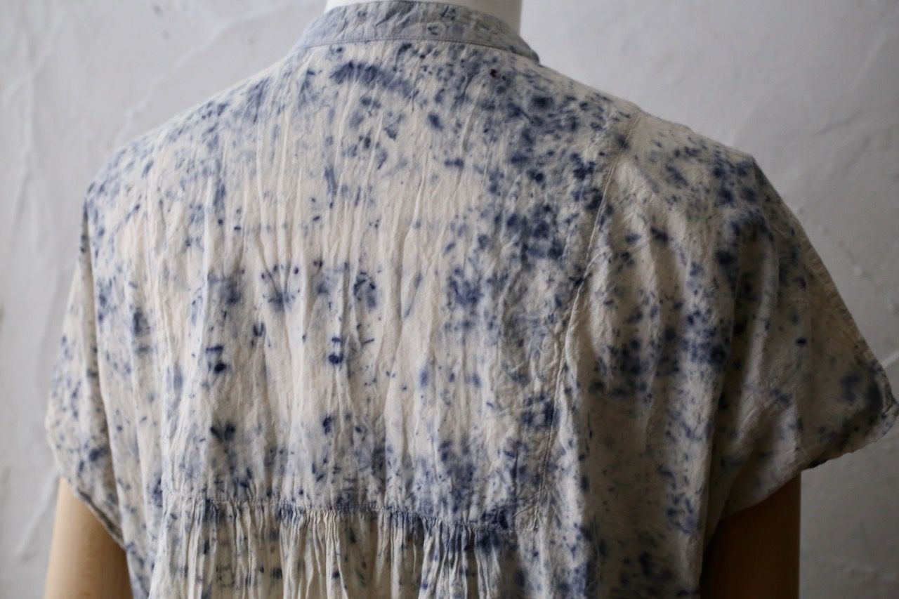 コットンローン パネル切り替えブラウス/ Cotton lawn blouse 「ボタニカルプリント⑧/Botanical print no.8」