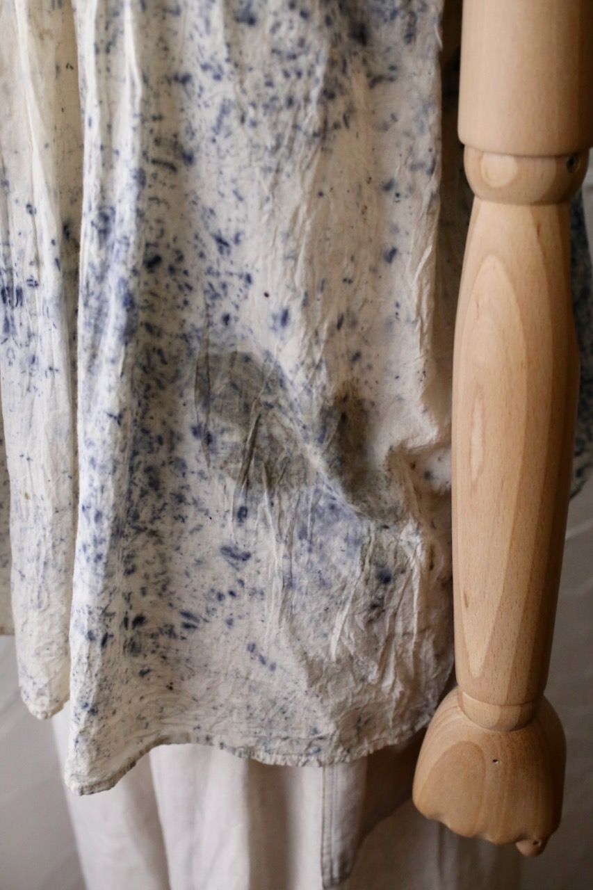 コットンローン パネル切り替えブラウス/ Cotton lawn blouse 「ボタニカルプリント⑧/Botanical print no.8」
