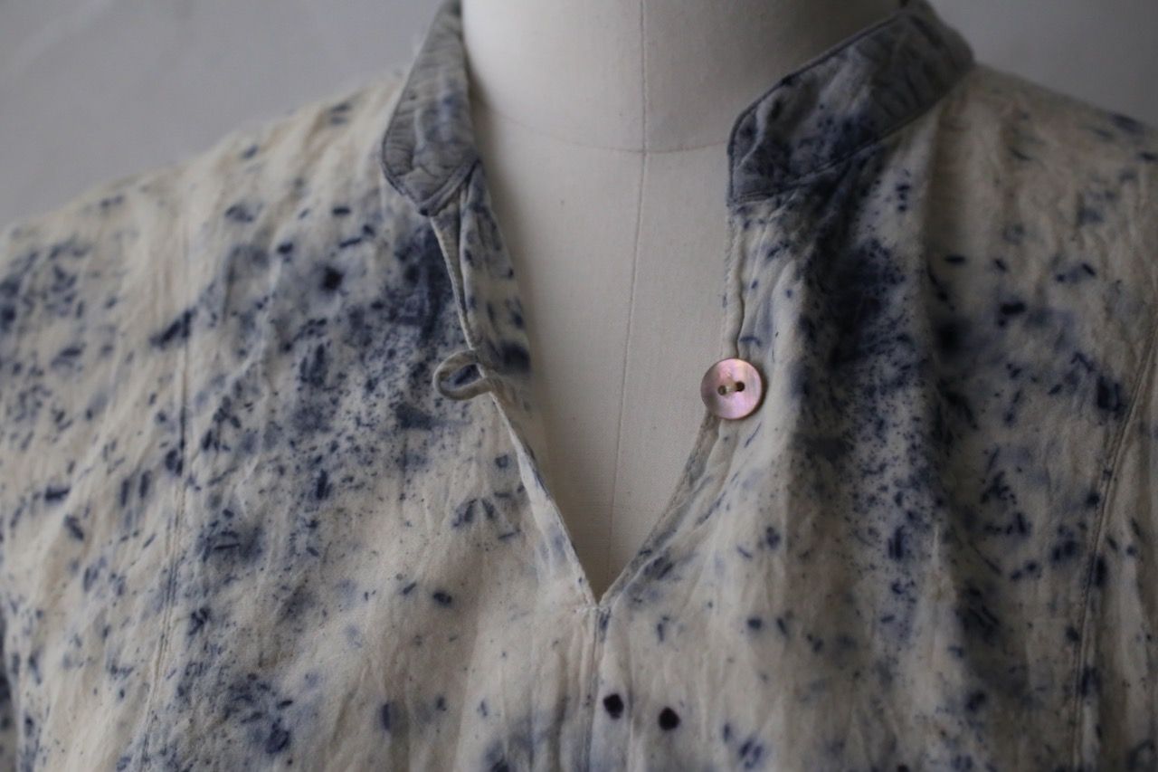 コットンローン パネル切り替えブラウス/ Cotton lawn blouse 「ボタニカルプリント⑧/Botanical print no.8」