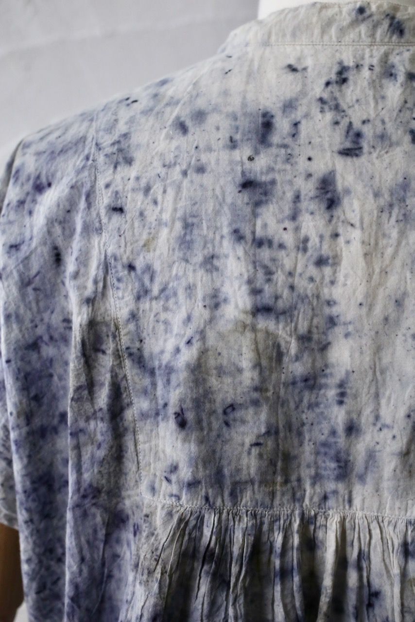 コットンローン パネル切り替えブラウス/ Cotton lawn blouse 「ボタニカルプリント⑥/Botanical print no.6