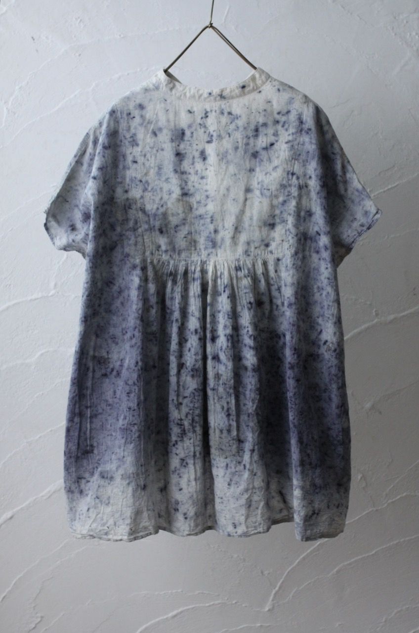 コットンローン パネル切り替えブラウス/ Cotton lawn blouse 「ボタニカルプリント⑥/Botanical print no.6