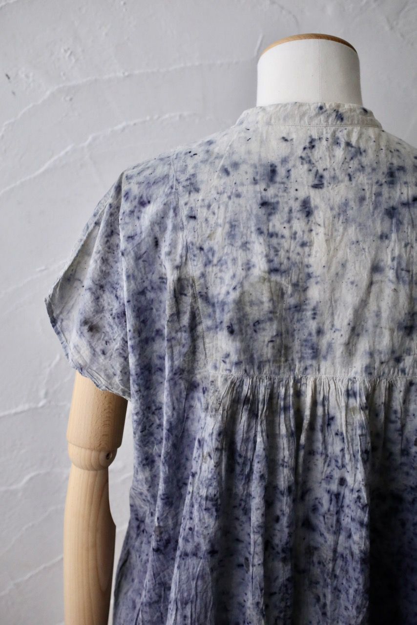 コットンローン パネル切り替えブラウス/ Cotton lawn blouse 「ボタニカルプリント⑥/Botanical print no.6
