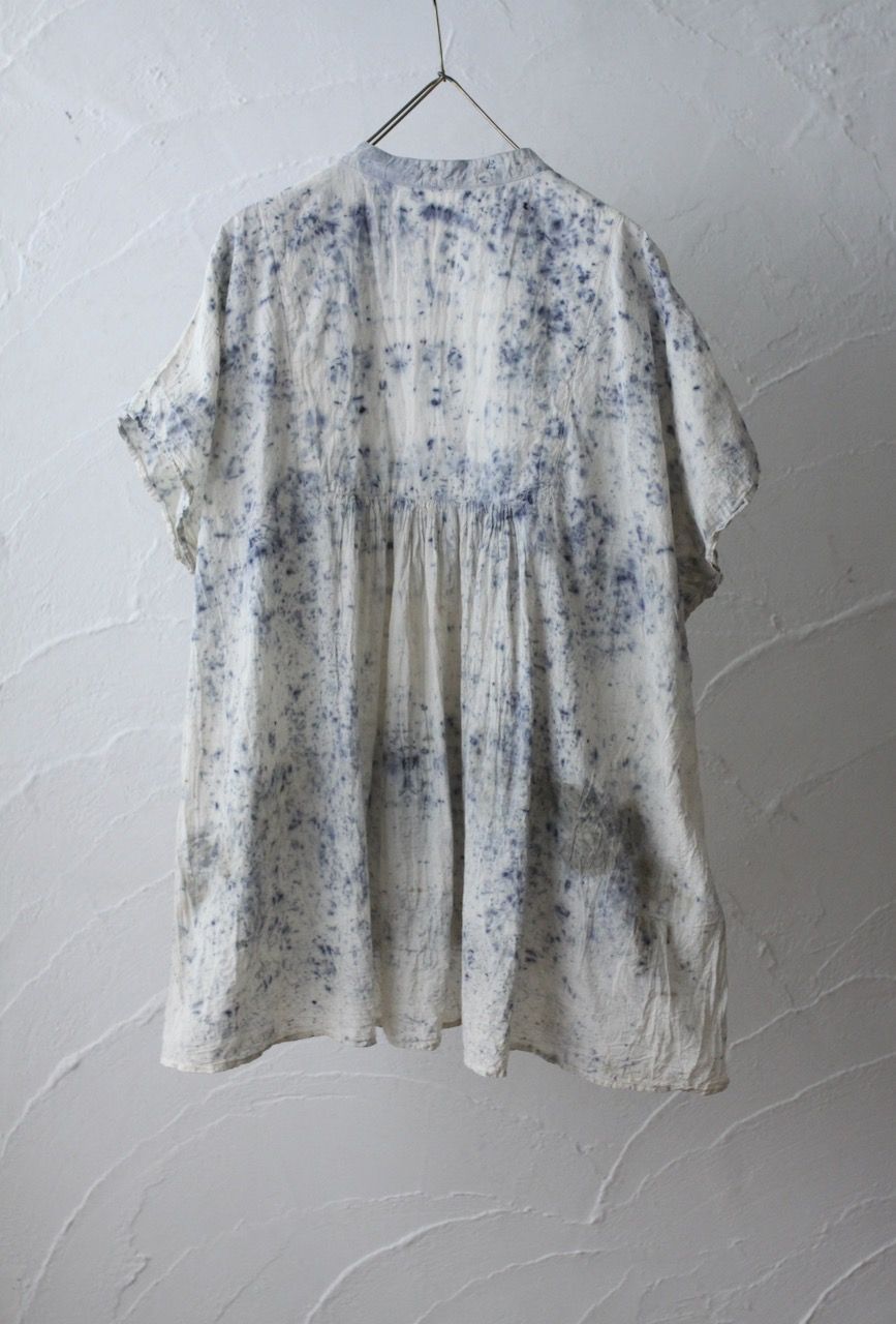 コットンローン パネル切り替えブラウス/ Cotton lawn blouse 「ボタニカルプリント⑧/Botanical print no.8」