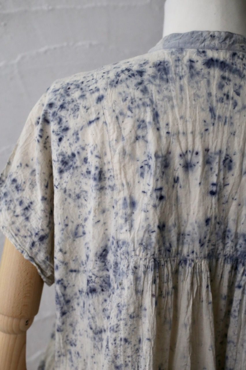 コットンローン パネル切り替えブラウス/ Cotton lawn blouse 「ボタニカルプリント⑧/Botanical print no.8」