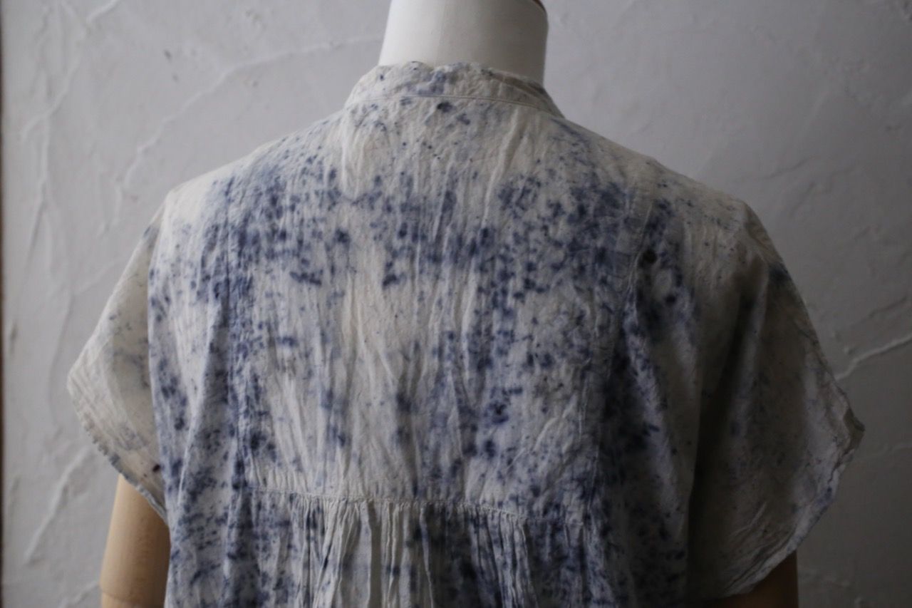 コットンローン パネル切り替えブラウス/ Cotton lawn blouse 「ボタニカルプリント⑨/Botanical print no.9」