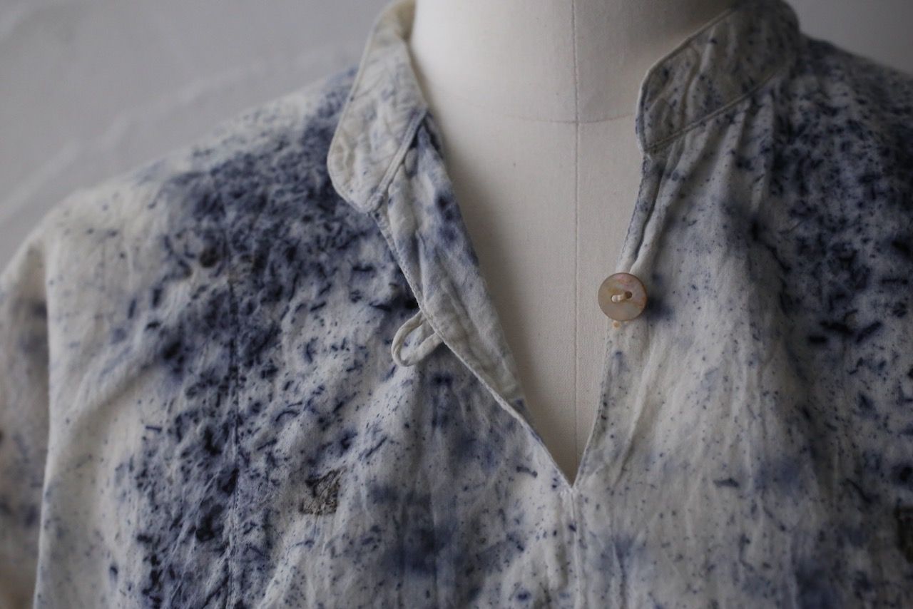 コットンローン パネル切り替えブラウス/ Cotton lawn blouse 「ボタニカルプリント⑨/Botanical print no.9」