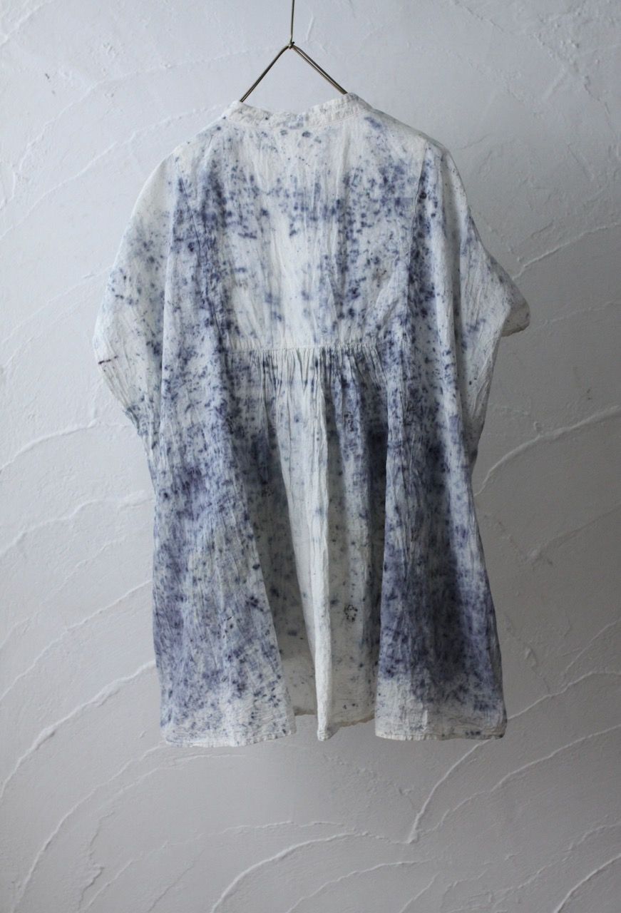 コットンローン パネル切り替えブラウス/ Cotton lawn blouse 「ボタニカルプリント⑨/Botanical print no.9」