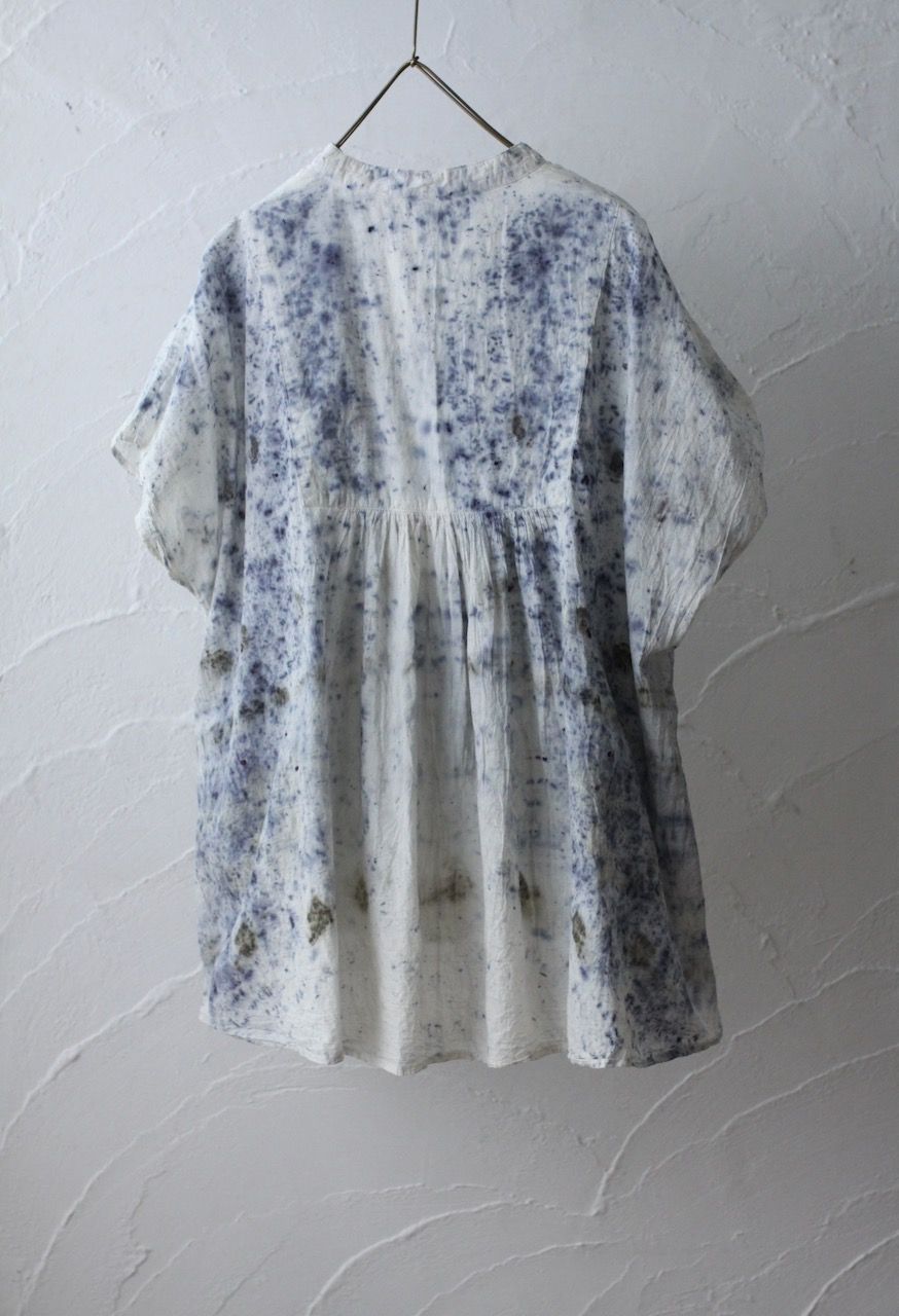 コットンローン パネル切り替えブラウス/ Cotton lawn blouse 「ボタニカルプリント⑩/Botanical print no.10」