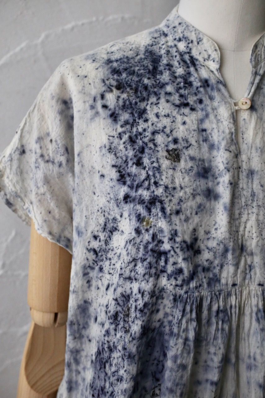コットンローン パネル切り替えブラウス/ Cotton lawn blouse 「ボタニカルプリント⑩/Botanical print no.10」