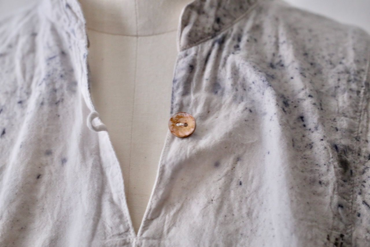 コットンローン パネル切り替えブラウス/ Cotton lawn blouse 「ボタニカルプリント⑪/Botanical print no.11」