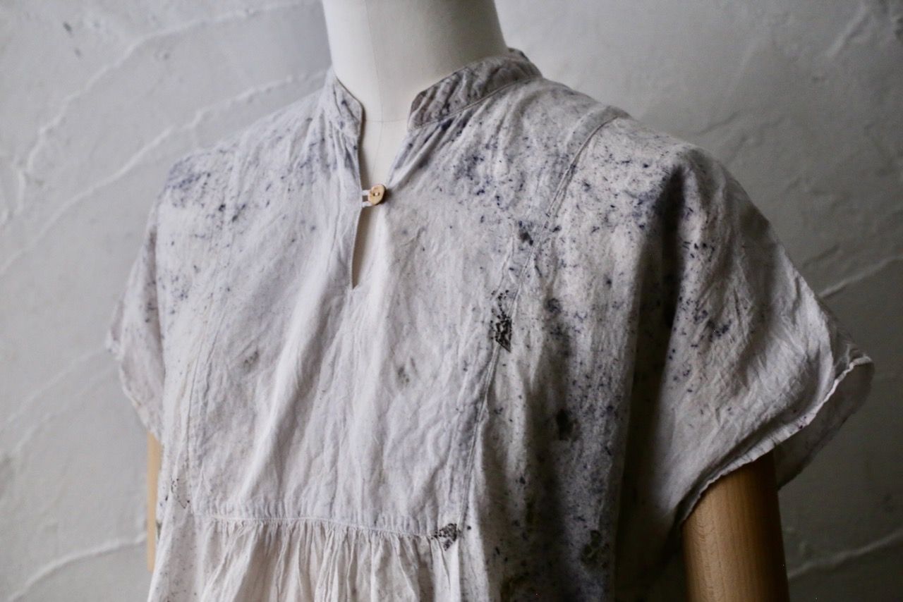 コットンローン パネル切り替えブラウス/ Cotton lawn blouse 「ボタニカルプリント⑪/Botanical print no.11」