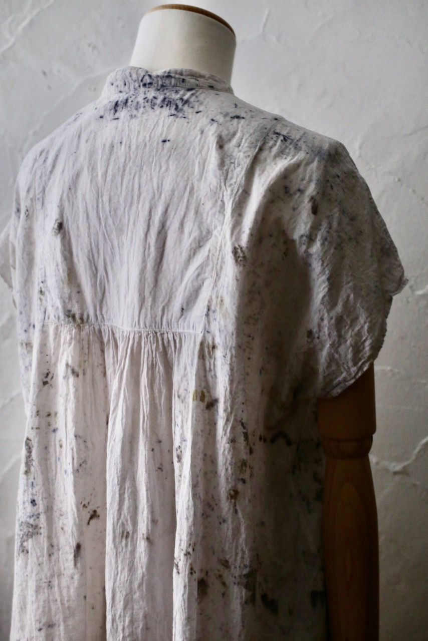 コットンローン パネル切り替えブラウス/ Cotton lawn blouse 「ボタニカルプリント⑪/Botanical print no.11」