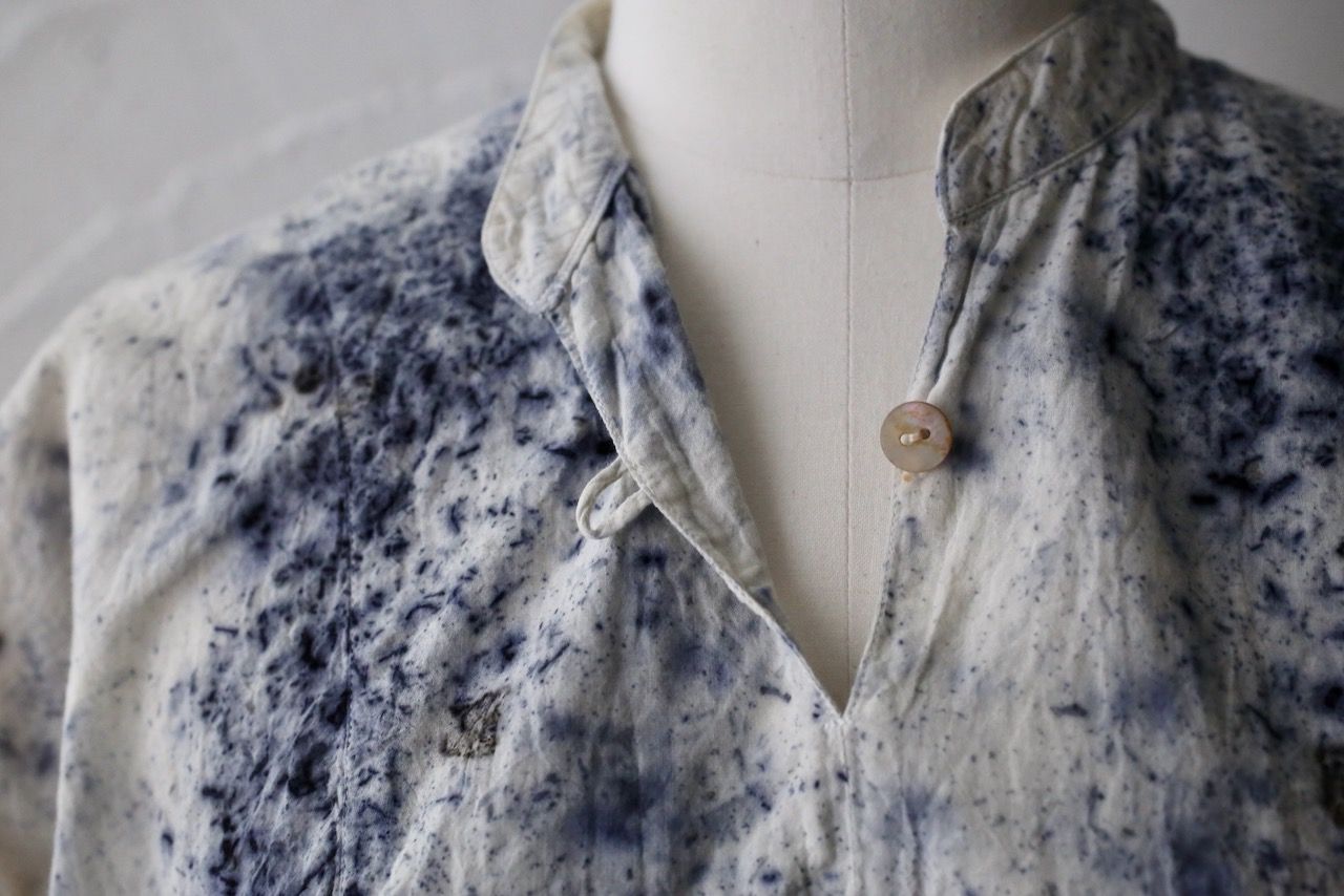 コットンローン パネル切り替えブラウス/ Cotton lawn blouse 「ボタニカルプリント⑩/Botanical print no.10」