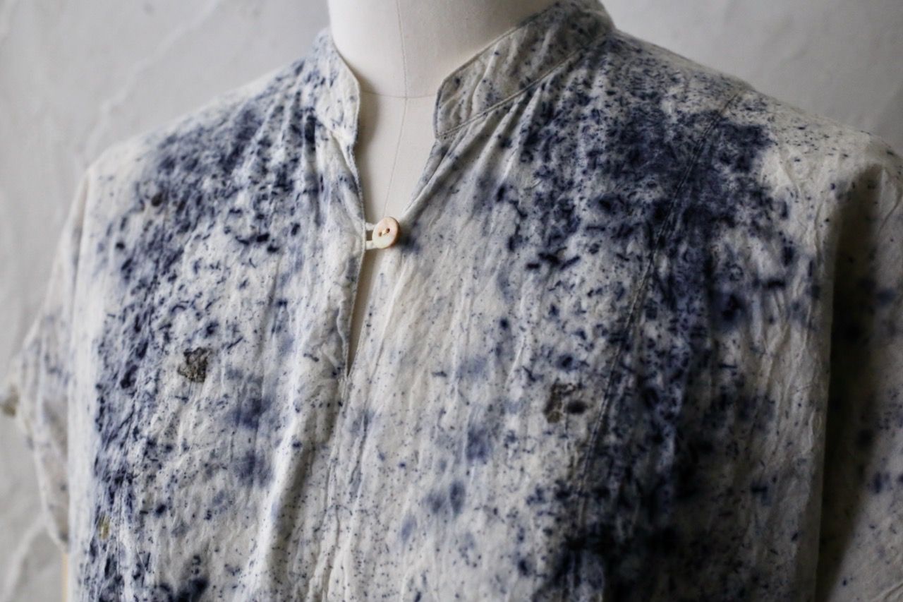 コットンローン パネル切り替えブラウス/ Cotton lawn blouse 「ボタニカルプリント⑩/Botanical print no.10」