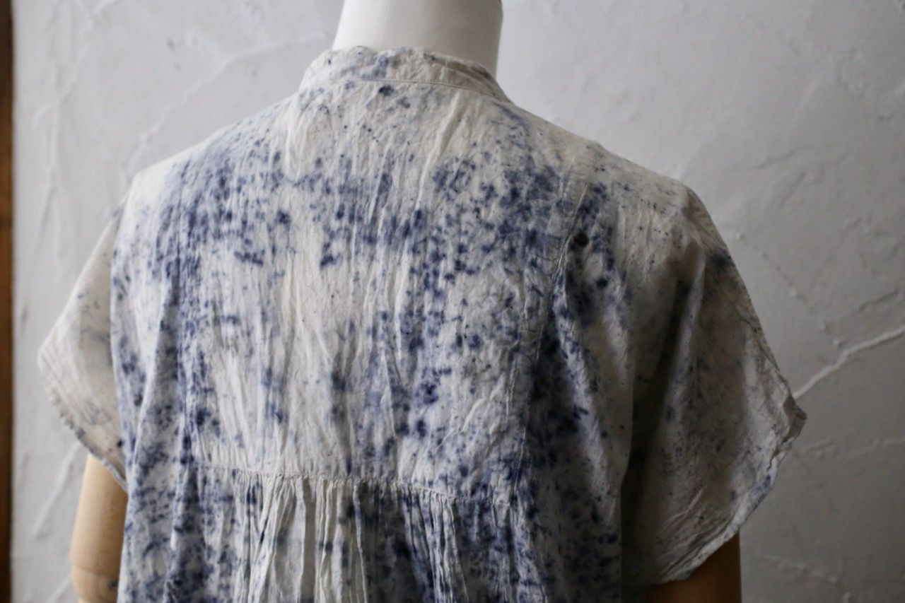コットンローン パネル切り替えブラウス/ Cotton lawn blouse 「ボタニカルプリント⑩/Botanical print no.10」