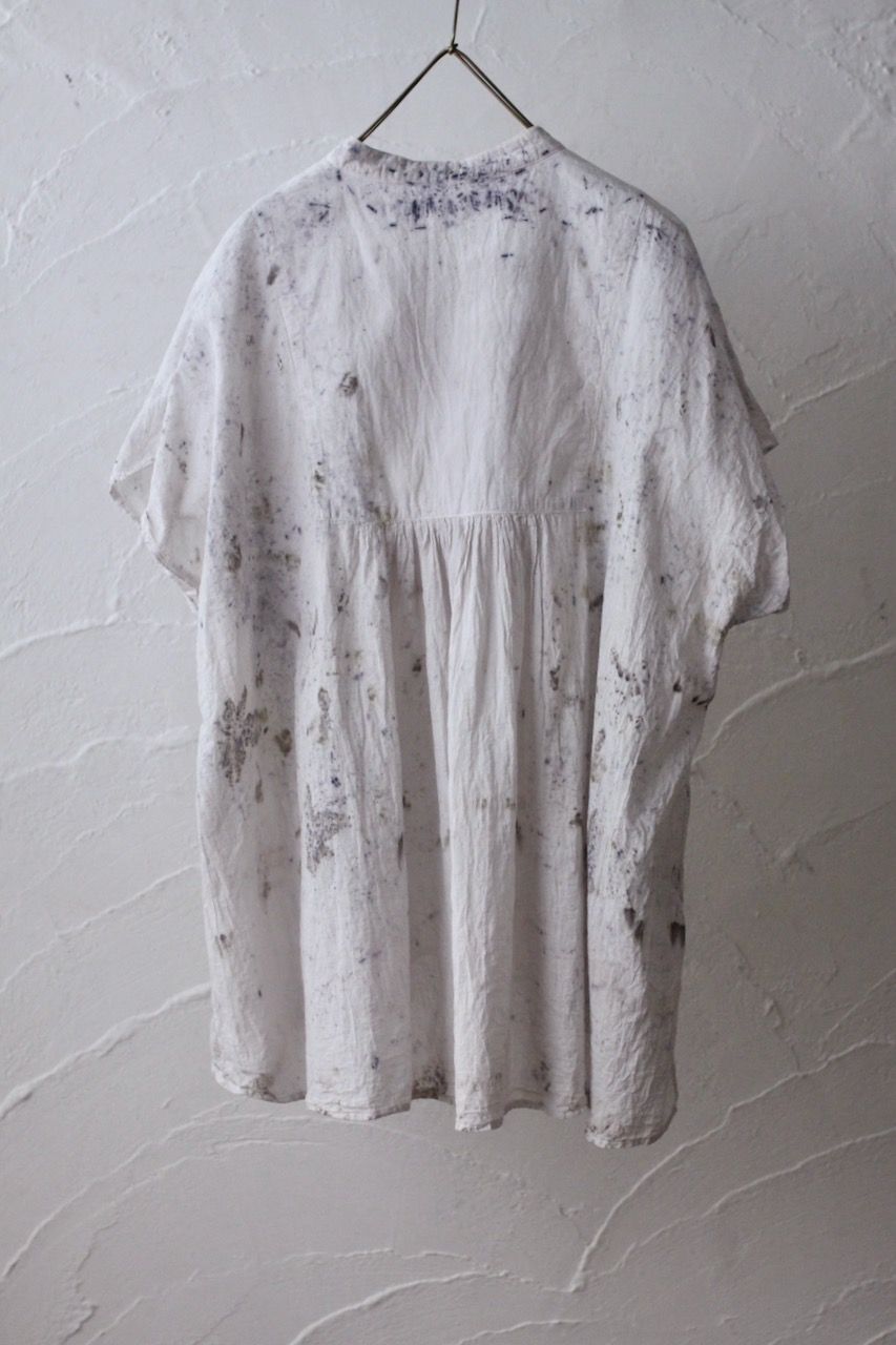 コットンローン パネル切り替えブラウス/ Cotton lawn blouse 「ボタニカルプリント⑪/Botanical print no.11」