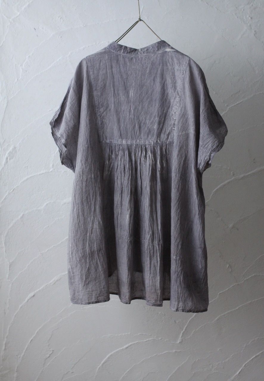 コットンローン パネル切り替えブラウス/ Cotton lawn blouse 「ボタニカルプリント⑫/Botanical print no.12」
