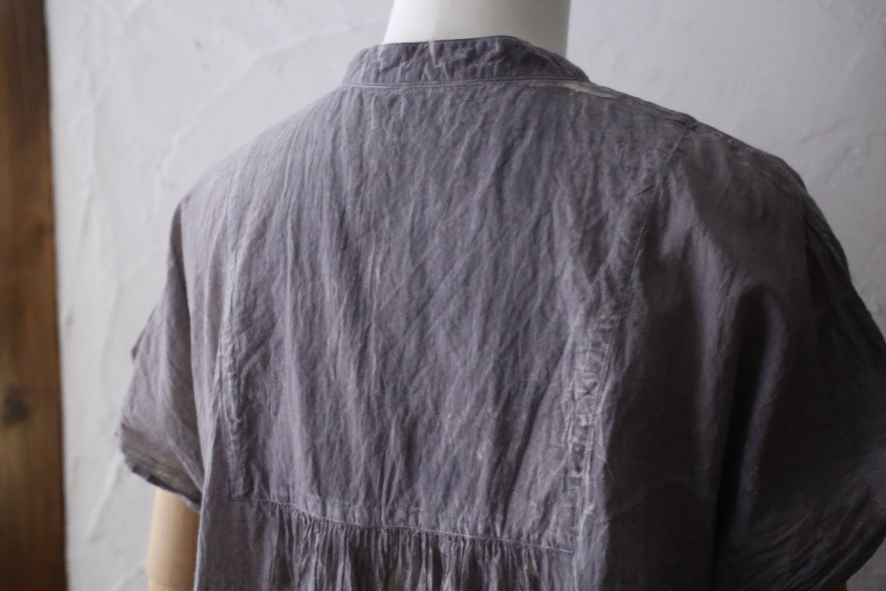 コットンローン パネル切り替えブラウス/ Cotton lawn blouse 「ボタニカルプリント⑫/Botanical print no.12」