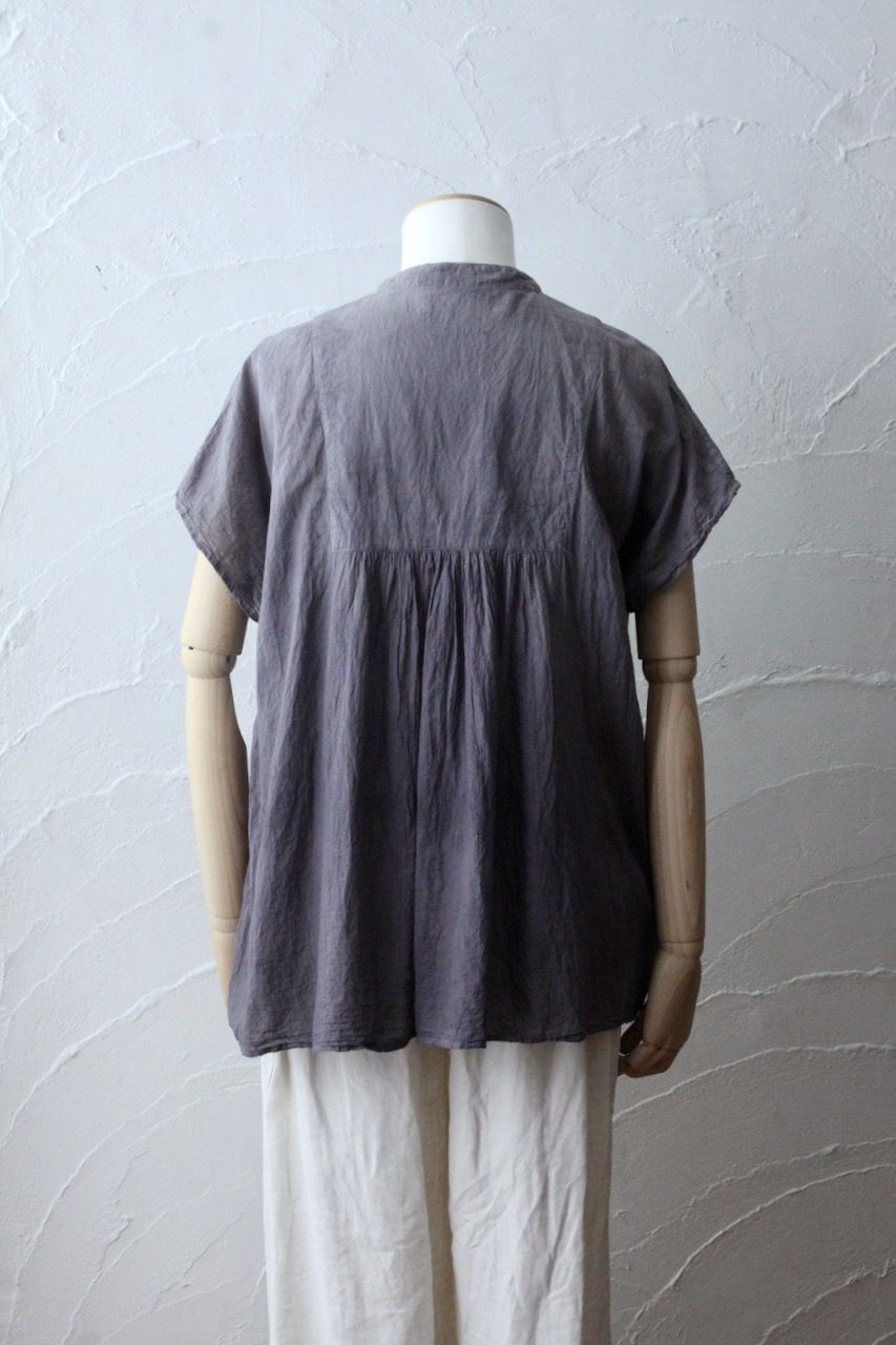 コットンローン パネル切り替えブラウス/ Cotton lawn blouse 「ボタニカルプリント⑬/Botanical print no.13」